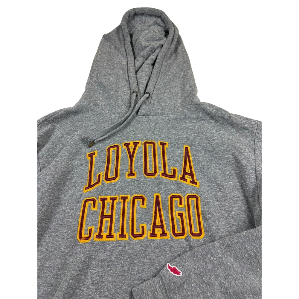 League Loyola Chicago Ramblers Hoodie Mens XL Heather Gray Pullover Sweatshirt